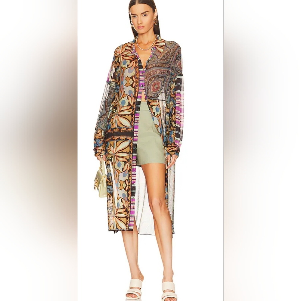 Free People Naomi Maxi Shirt Size Medium